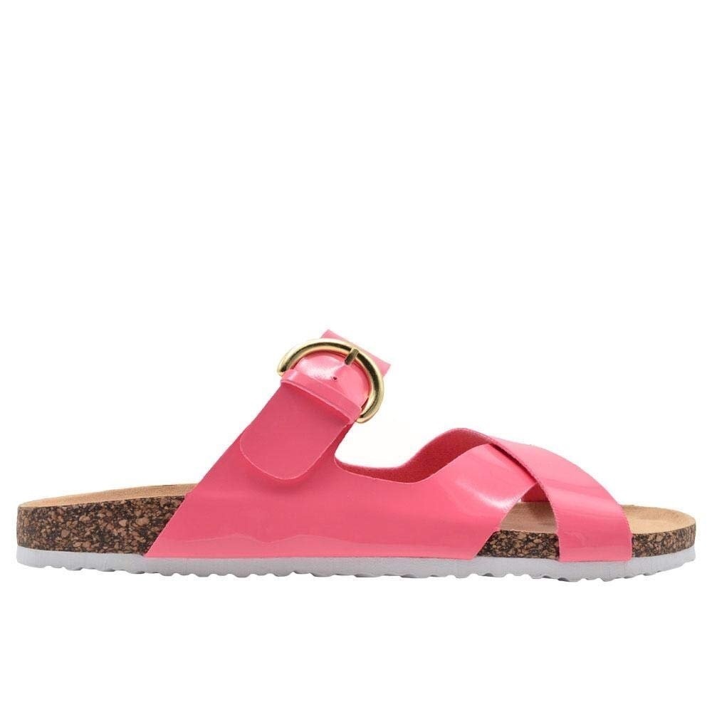 Vía Rosa Footbed Sandal Slip On Cross Straps New